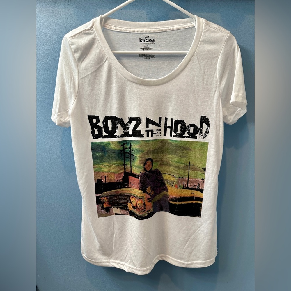 Philcos Boys N The Hood Movie Band T-Shirt Size Large Scoop Neck NEW band tee